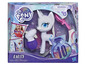 My Little Pony Rarity Spielzeug mit magischer Mähne, Kamm und Fläschchen.