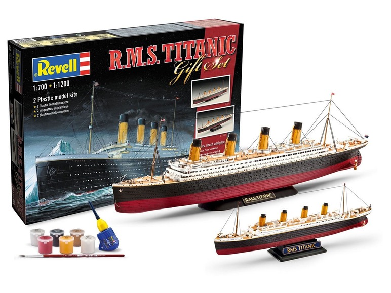 Gehe zu Vollbildansicht: Revell Geschenkset mit zwei Modellen »Titanic«, Schiff, ab 10 Jahren - Bild 1