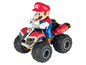 Mario auf einem roten Quad mit großen Reifen.