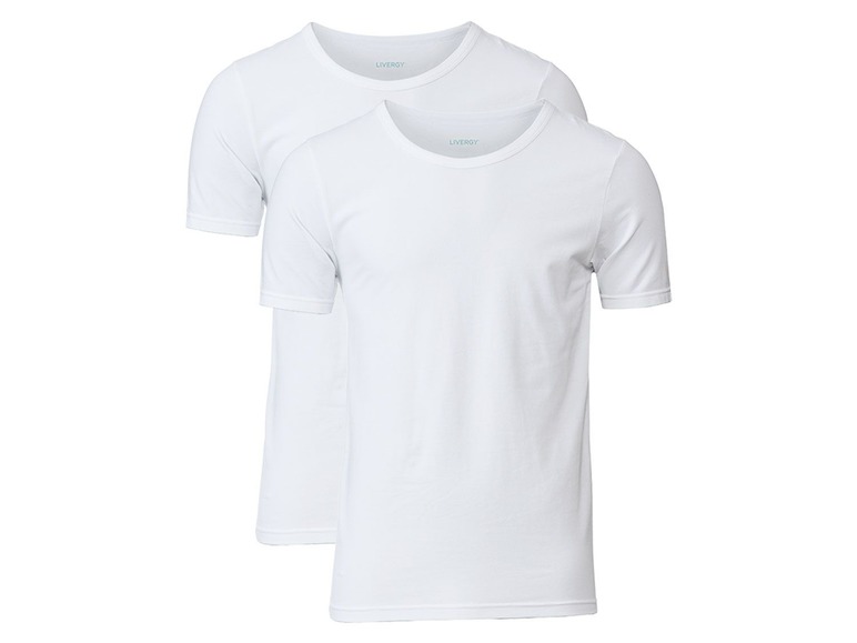 Gehe zu Vollbildansicht: LIVERGY® Unterhemd Herren, optimale Feuchtigkeitsregulierung, mit Baumwolle, 2 Stück - Bild 2