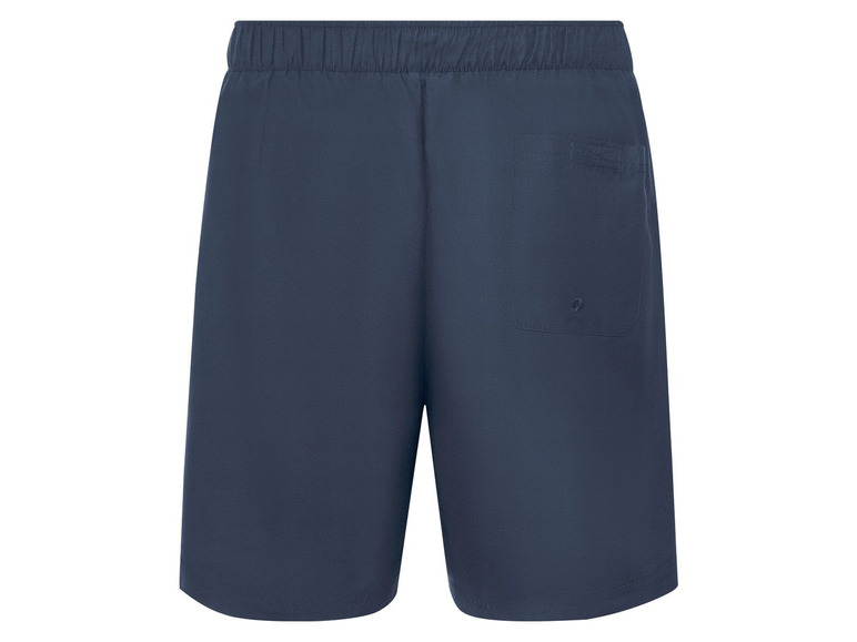 Dunkelblaue Badehose mit einer Gesäßtasche.