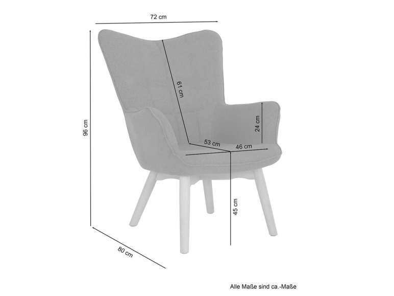 Gehe zu Vollbildansicht: byLIVING Sessel Adam, mit Knopfsteppung, grau - Bild 7