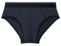 Dunkelblaue Herrenunterhose mit schwarzem Bund.