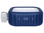 Blaue aufblasbare Whirlpool Lay-Z-Spa mit Pumpe.