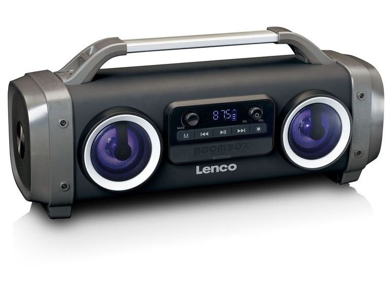 Gehe zu Vollbildansicht: Lenco SPR-100 IPX4 Boombox mit PLL FM-Radio, USB, SD und Lichtern - Bild 2
