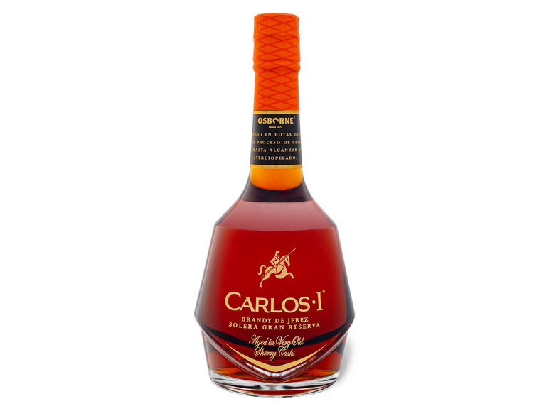 Gehe zu Vollbildansicht: Carlos I Brandy de Jerez Solera Gran Reserva Sherry Casks 40% Vol - Bild 2