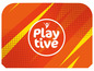 Ein orangefarbenes und gelbes Design mit dem Text 'Playtive'.