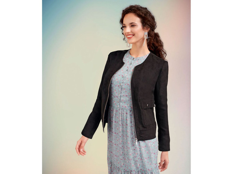 Gehe zu Vollbildansicht: ESMARA® Jacke Damen, kurze Form, in Velourslederoptik - Bild 7
