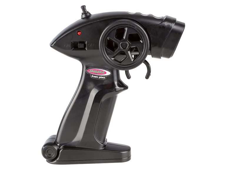 Schwarze Fernbedienung für ein Just Play Spielzeug.