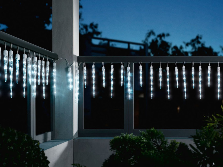 Gehe zu Vollbildansicht: MELINERA® Eiszapfenvorhang, 128 LEDs, 6-Stunden-Timer - Bild 9