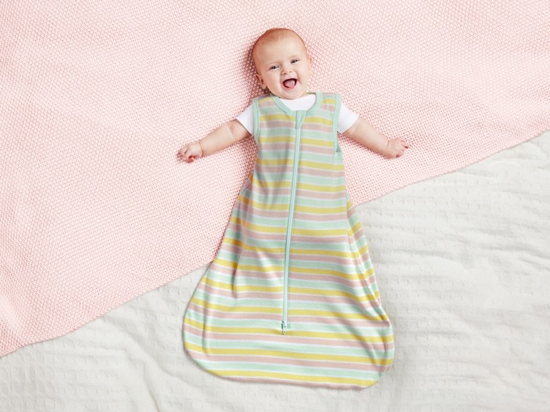 Gehe zu Vollbildansicht: LUPILU® Baby Schlafsack Mädchen, Reißverschluss mit Kinnschutz, aus reiner Baumwolle - Bild 3