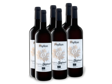 6 x 0,75-l-Flasche Weinpaket BIO Phyllon Organic Bordeaux AOP trocken, Rotwein