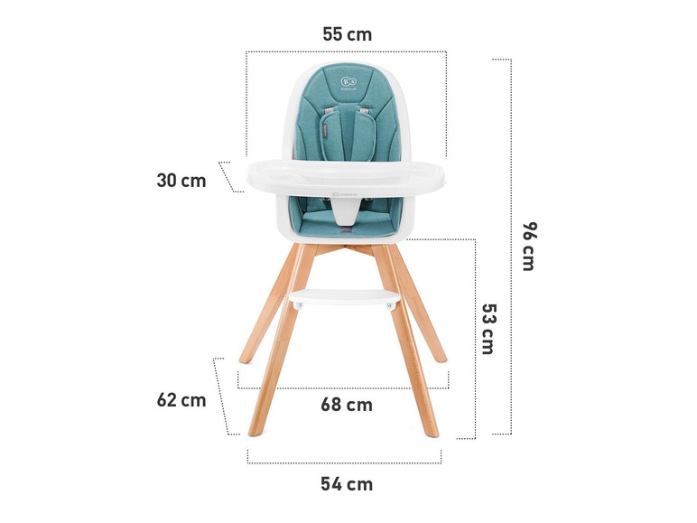 Gehe zu Vollbildansicht: Kinderkraft 2in1 Hochstuhl »Tixi«, Hochstuhl und Stuhl, verstellbares Doppeltablett - Bild 10