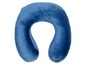 Blaues Nackenkissen für Reisen.