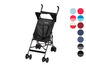 Ein schwarzer Safety 1st Kinderwagen mit Sternenmuster.