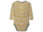 Gelb-weiß gestreiftes Baby-Langarmbody.