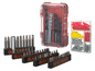 Black+Decker Schraubendreherbits, Bohrer und Dübel in Aufbewahrungsboxen.