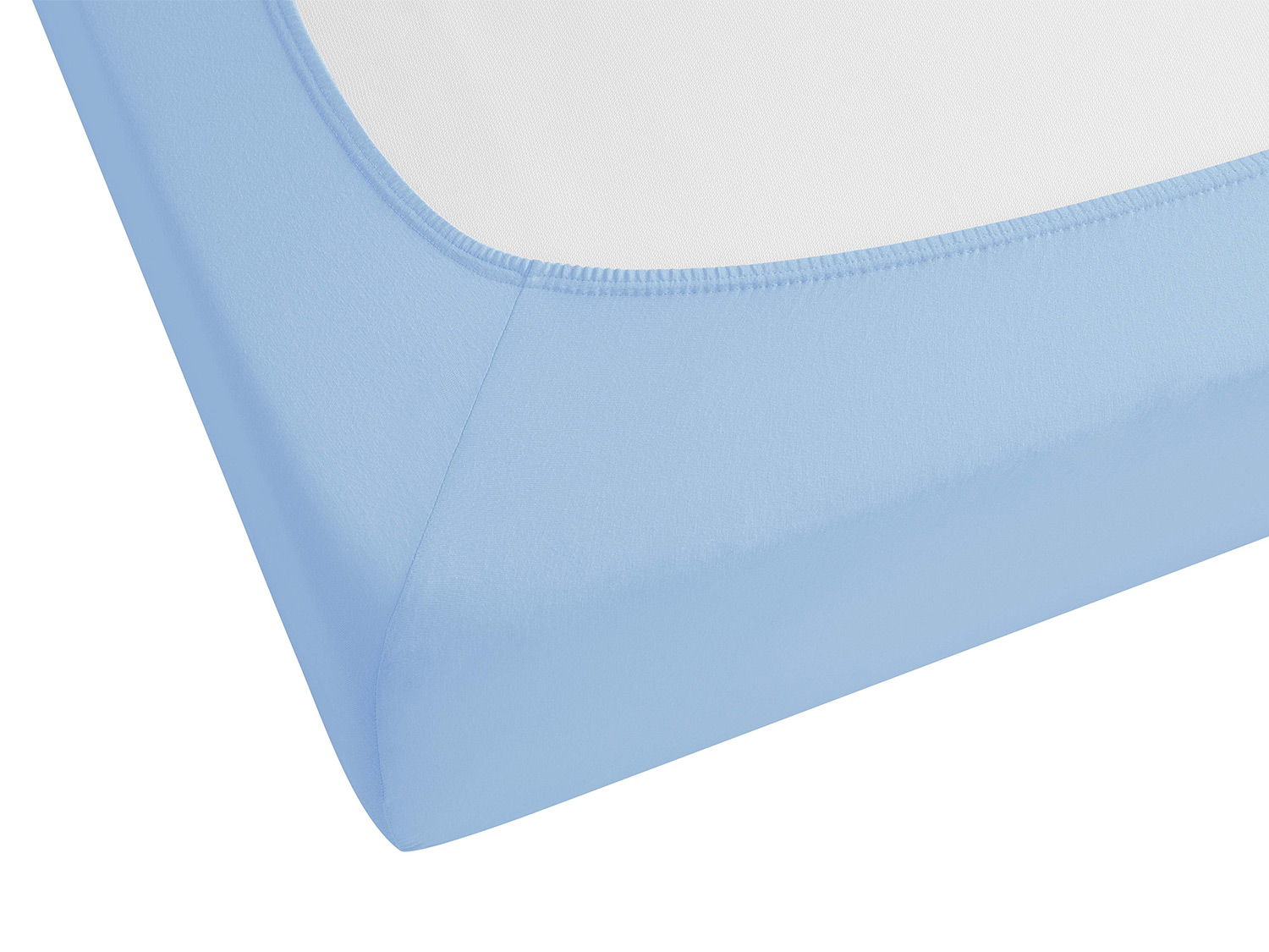 Thumbnail - Biberna Premium Jersey-Elasthan Spannbettlaken (Eisblau, 180 - 200 x 200 cm)