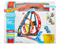 Hot Wheels Track Builder Unlimited Triple Loop Set mit blauer Rennstrecke und gelbem Mülleimer