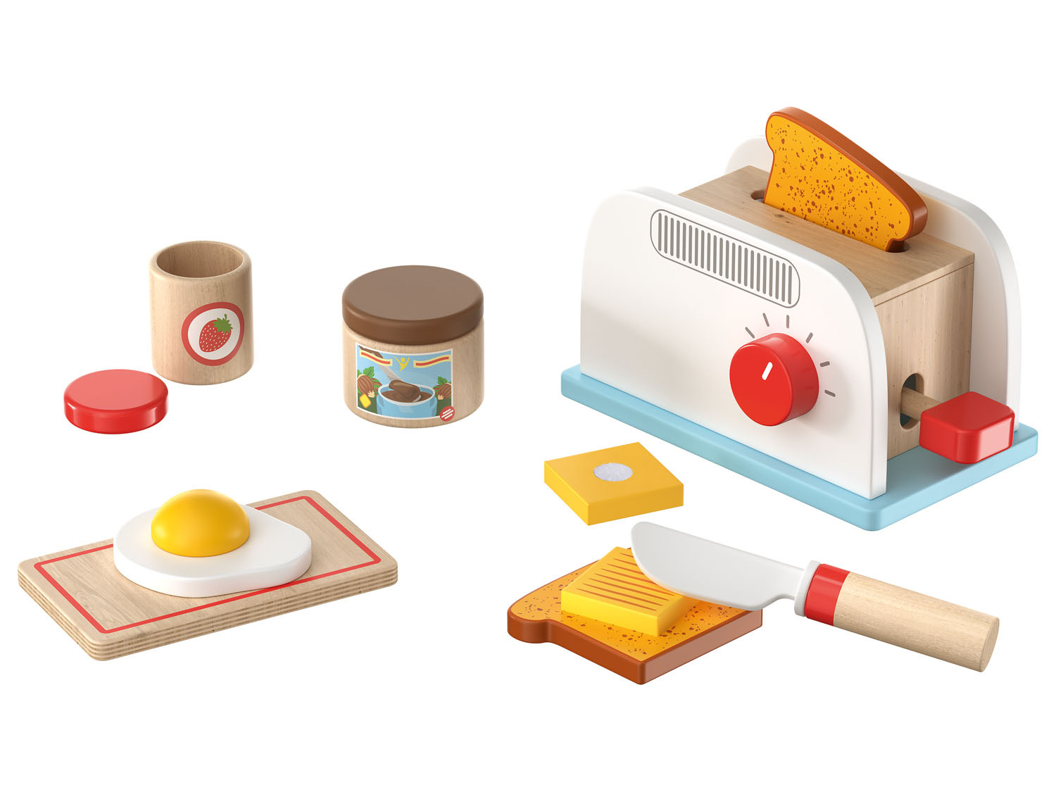 Mixer 3 in 1 Holzspielzeugset Kaffeemaschine und Toaster für Kinder 