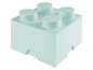 Eine hellblaue LEGO Aufbewahrungsbox mit vier Noppen.