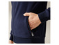 Ein dunkelblauer Fleece-Pullover mit Reißverschluss.