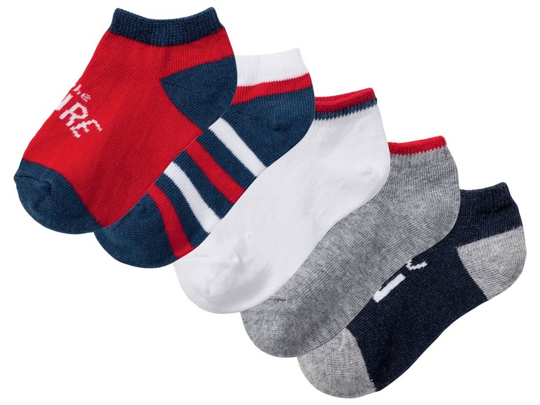 Gehe zu Vollbildansicht: LUPILU® Jungen Sneakersocken, hoher Bio-Baumwollanteil, mit Elasthan, 5 Paar - Bild 2