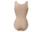 Ein beiger, nahtloser Body für Frauen.