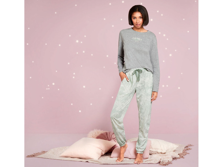 Gehe zu Vollbildansicht: esmara Damen Pyjama, mit Print, mit Baumwolle - Bild 9