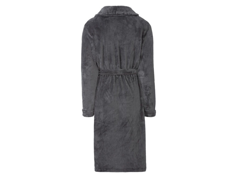 Ein grauer Bademantel mit Gürtel
