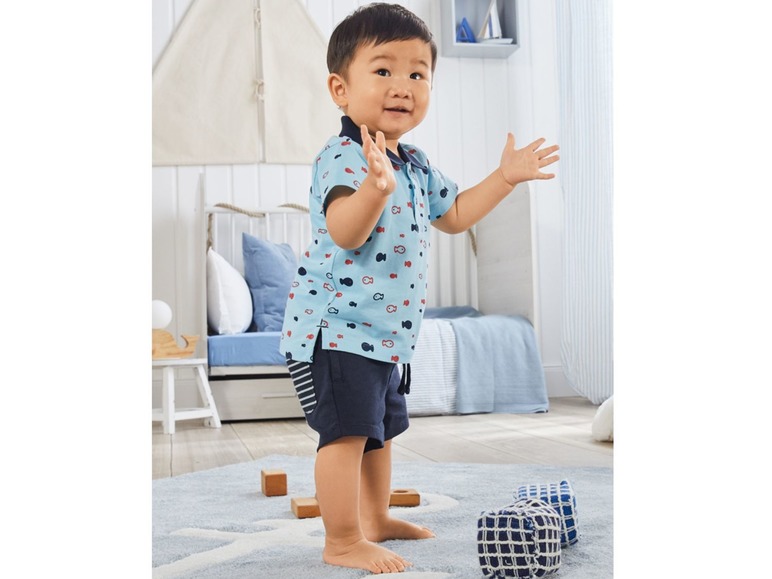 Gehe zu Vollbildansicht: LUPILU® Baby Shorts Jungen, mit Gummizugband mit Bindeband, aus reiner Baumwolle - Bild 8
