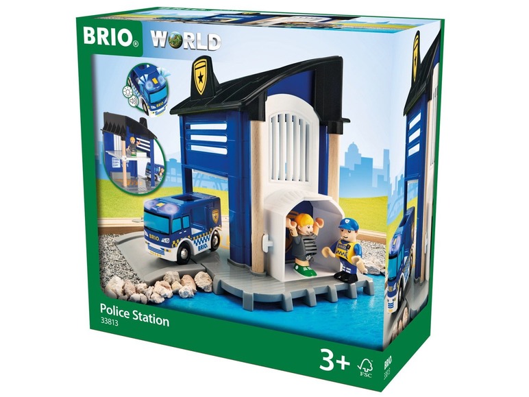 BRIO World: Polizeistation mit Polizeiauto.