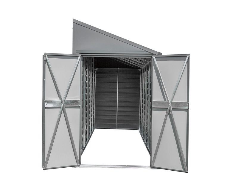 Gehe zu Vollbildansicht: Spacemaker USA Metallgerätehaus, mit Rückwand, auch freistehend nutzbar, mit Flügeltür - Bild 6