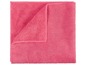 Ein rosa Mikrofasertuch, gefaltet.
