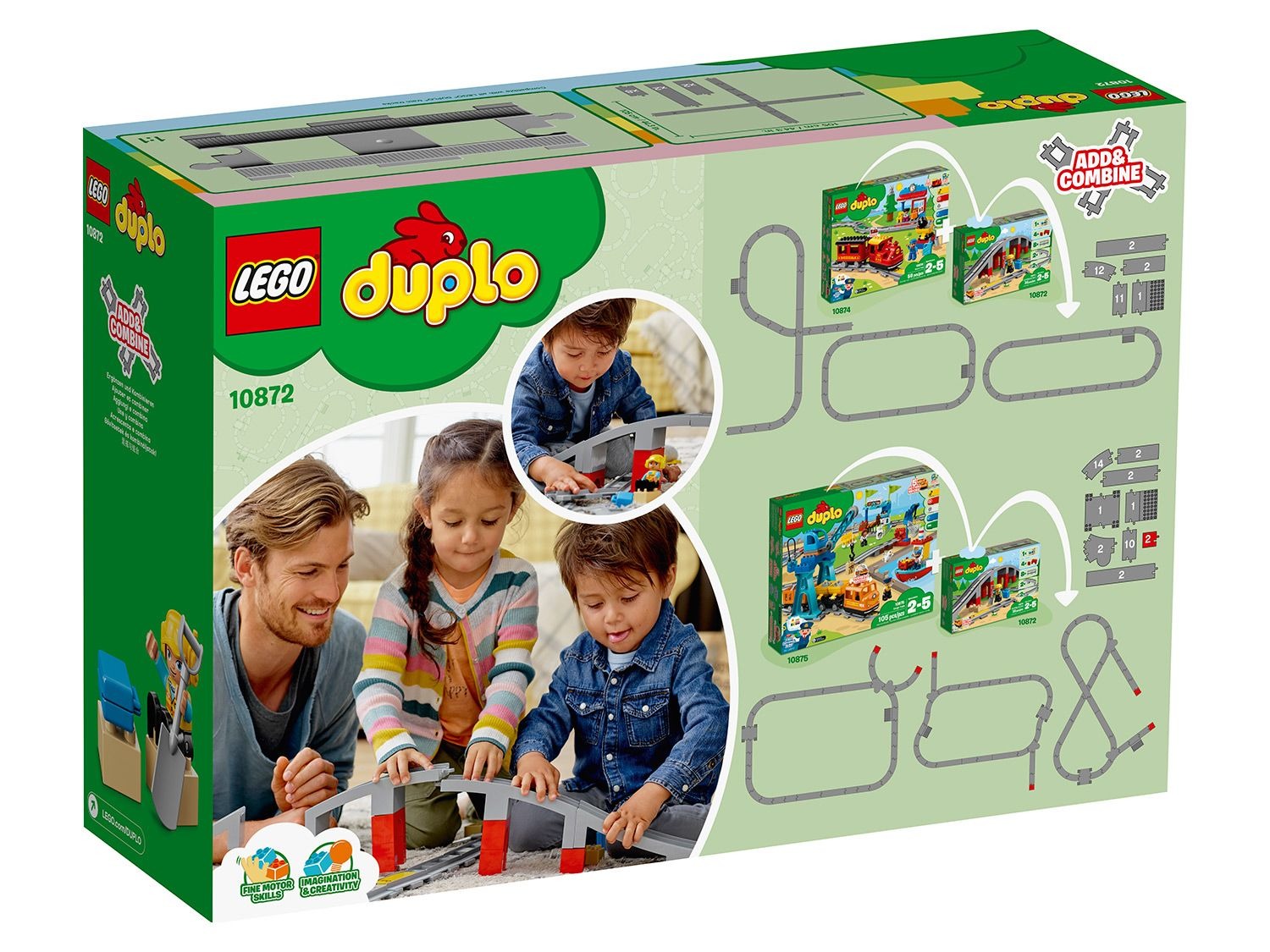 LEGO Duplo 10874 10872 10882 Dampflok Eisenbahn Brücke Schienen Set N9/18 