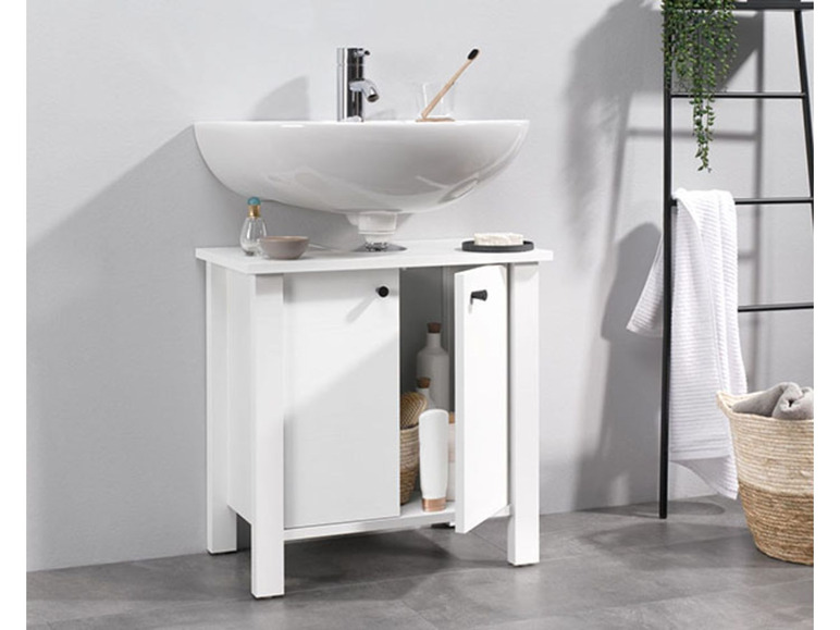 Gehe zu Vollbildansicht: LIVARNO LIVING Waschbeckenunterschrank »Stockholm«, im stilvollen Landhaus-Design - Bild 6