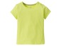 Ein leuchtend gelbes T-Shirt mit kurzen Ärmeln für Kinder.