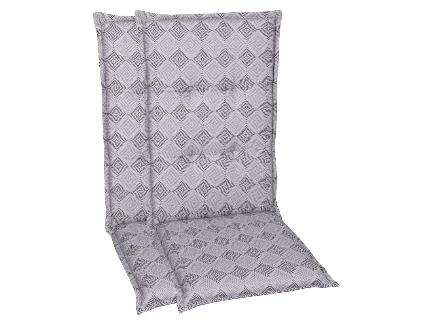 GO-DE Textil Gartenauflage Raute (2er Set Hochlehner, Grau) | 04014082071373