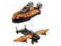 Ein orangefarbenes LEGO Technic Modell, das von einem Luftkissenboot in ein Flugzeug umgebaut werden kann.