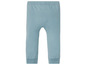 Blaue Baby-Leggings.