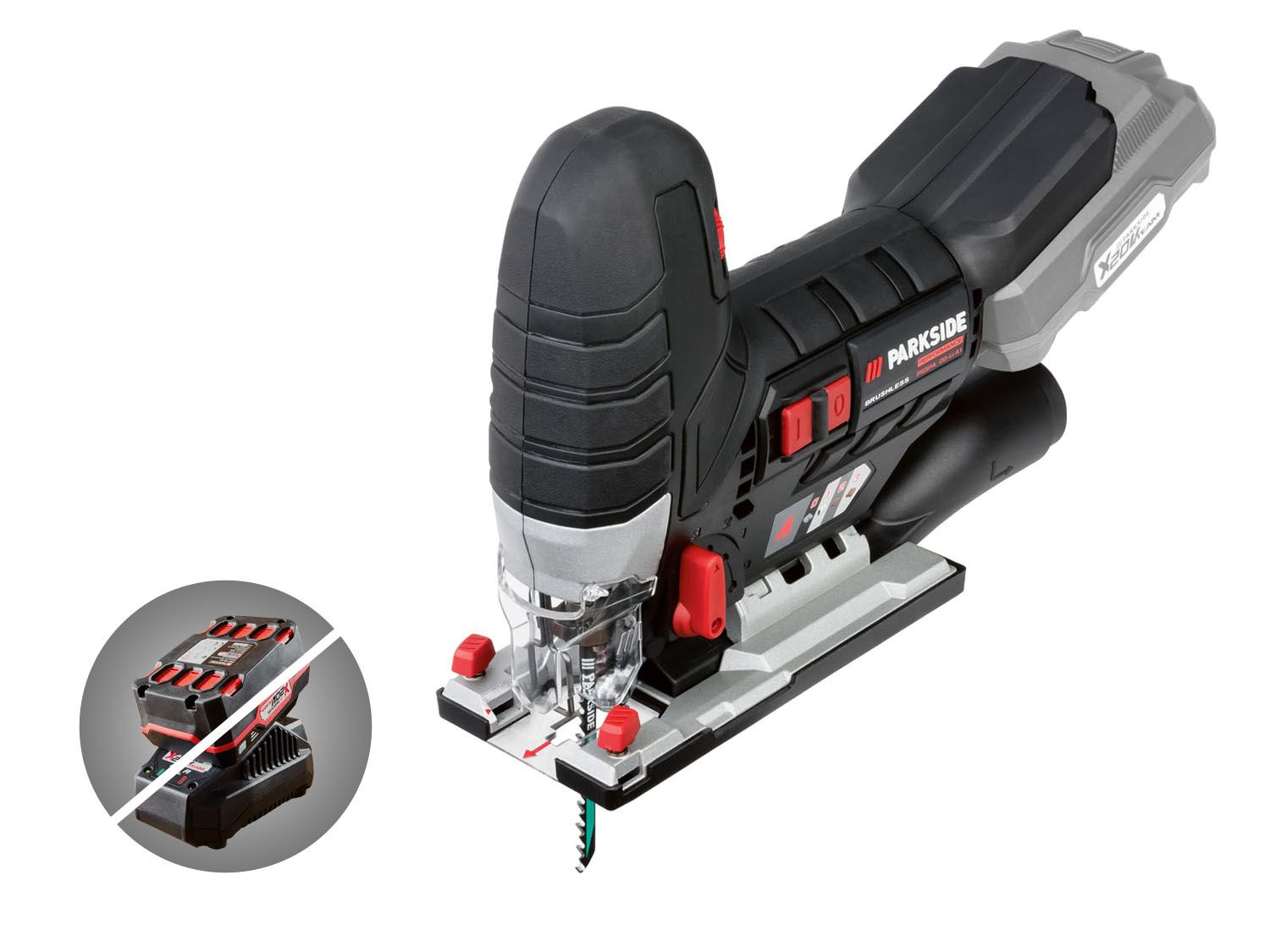 Scie Sauteuse Sans Fil Parkside Performance 20V PSSPA 20-Li E3 – Neuve