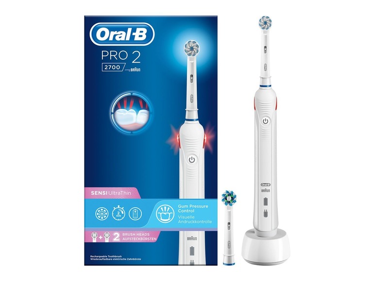 Gehe zu Vollbildansicht: Oral-B Elektrische Zahnbürste »Pro 2 2700 Sensi Ultra thin White«, mit 2 Aufsteckbürsten - Bild 3
