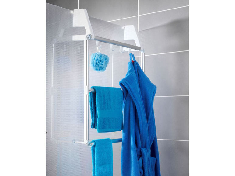 Gehe zu Vollbildansicht: Wenko Handtuchhalter »Compact«, für Tür und Duschkabine, mit 3 Aufhangstangen - Bild 8