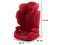 Roter Kinderkraft Autositz mit Kopfstütze und Armlehnen.