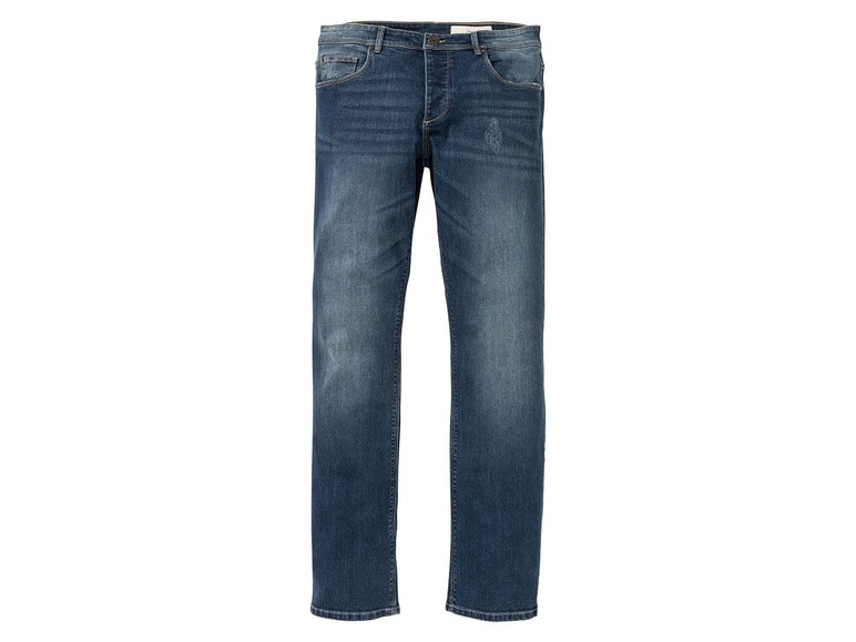 Gehe zu Vollbildansicht: LIVERGY® Jeans Herren, Straight Fit, in Used-Optik, Mit Knopfverschluss - Bild 5