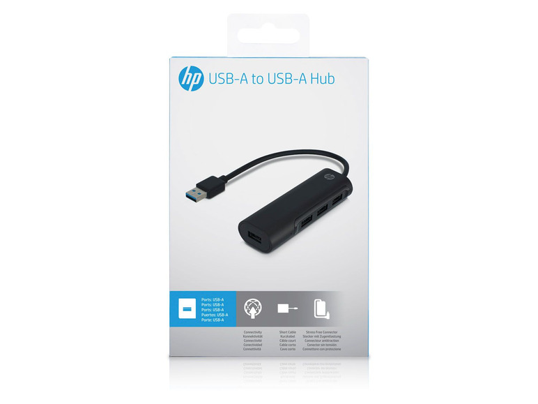 Gehe zu Vollbildansicht: HP USB A Hub, 4-fach, 0,1m, schwarz - Bild 4