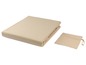 Beige Bettbezug mit passendem Aufbewahrungsbeutel.