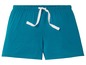 Türkise Schlafshorts mit weißem Kordelzug.