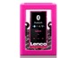 Ein rosa Lenco MP3-Player mit Bluetooth und Kopfhörern.