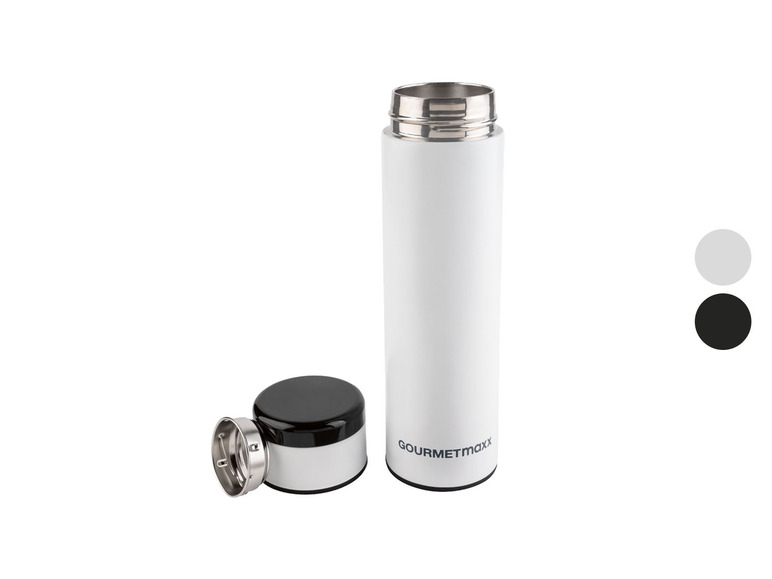 Gehe zu Vollbildansicht: GOURMETmaxx Edelstahlflasche Thermo, mit Temperaturanzeige - Bild 1